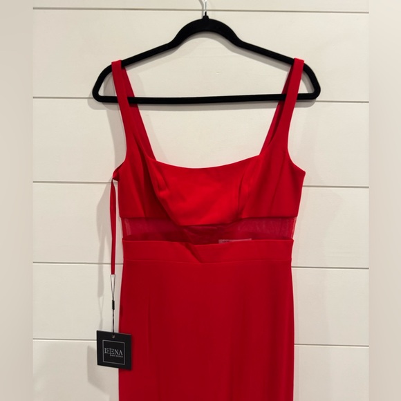 NWT Ieena Mac Duggal red mesh gown 11698 - Picture 5 of 9